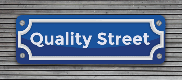 Quality Street sign illustration