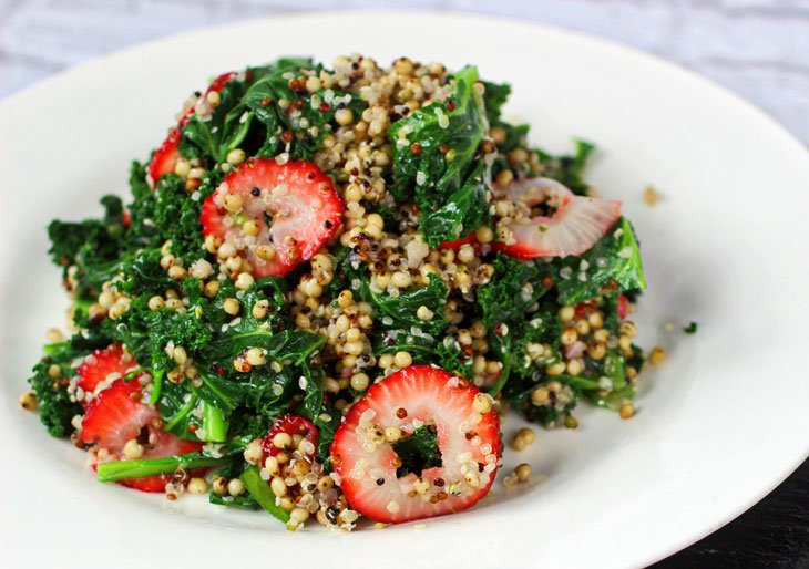 Strawberry and Kale Sorghum Salad