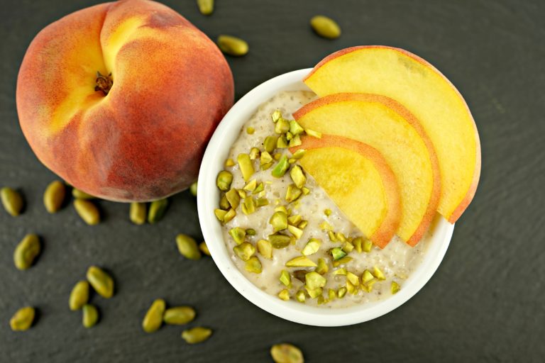 Tapioca Pudding with Peaches and Pistachios Recipe