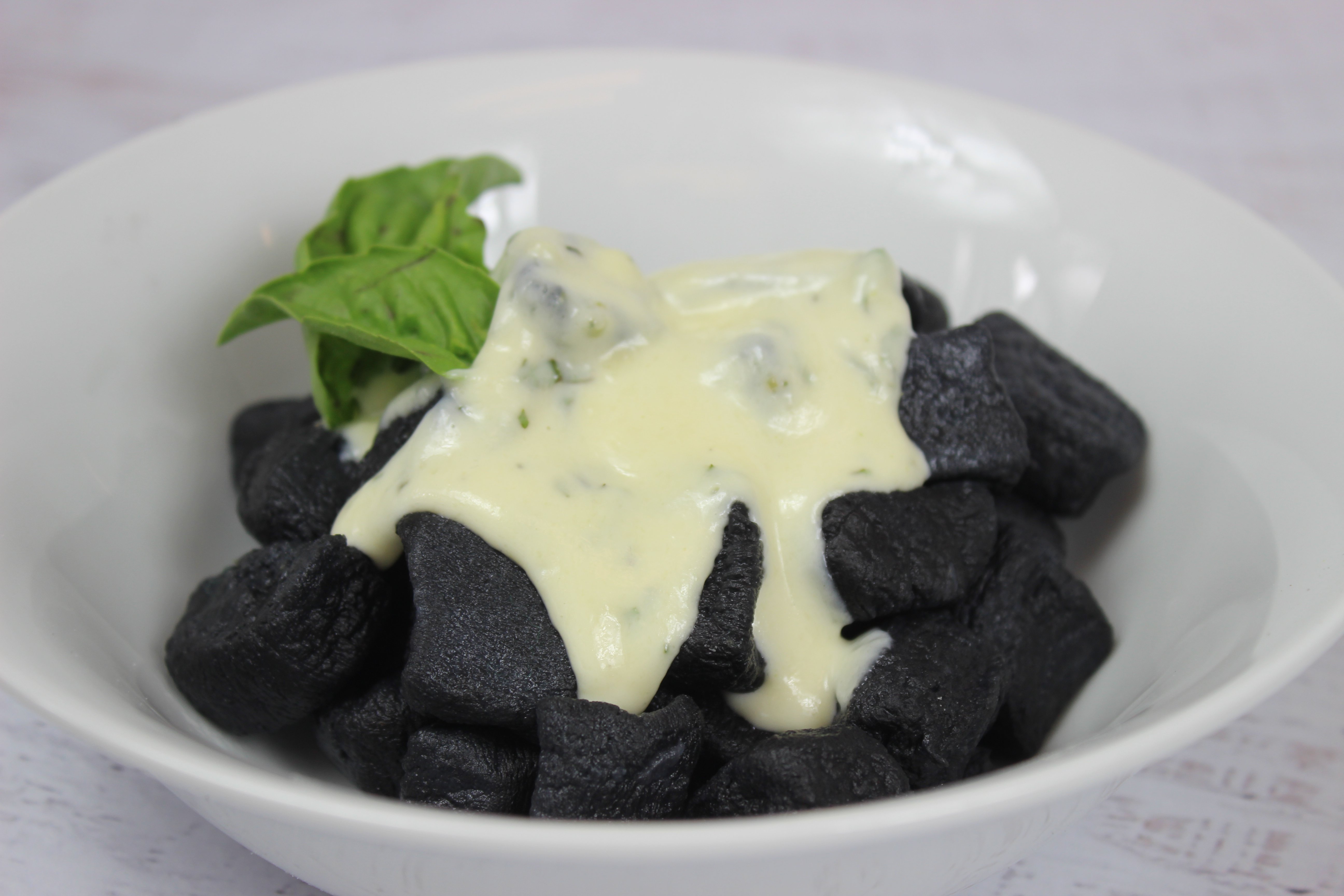 Charcoal Gnocchi in a Parmesan Cream Sauce