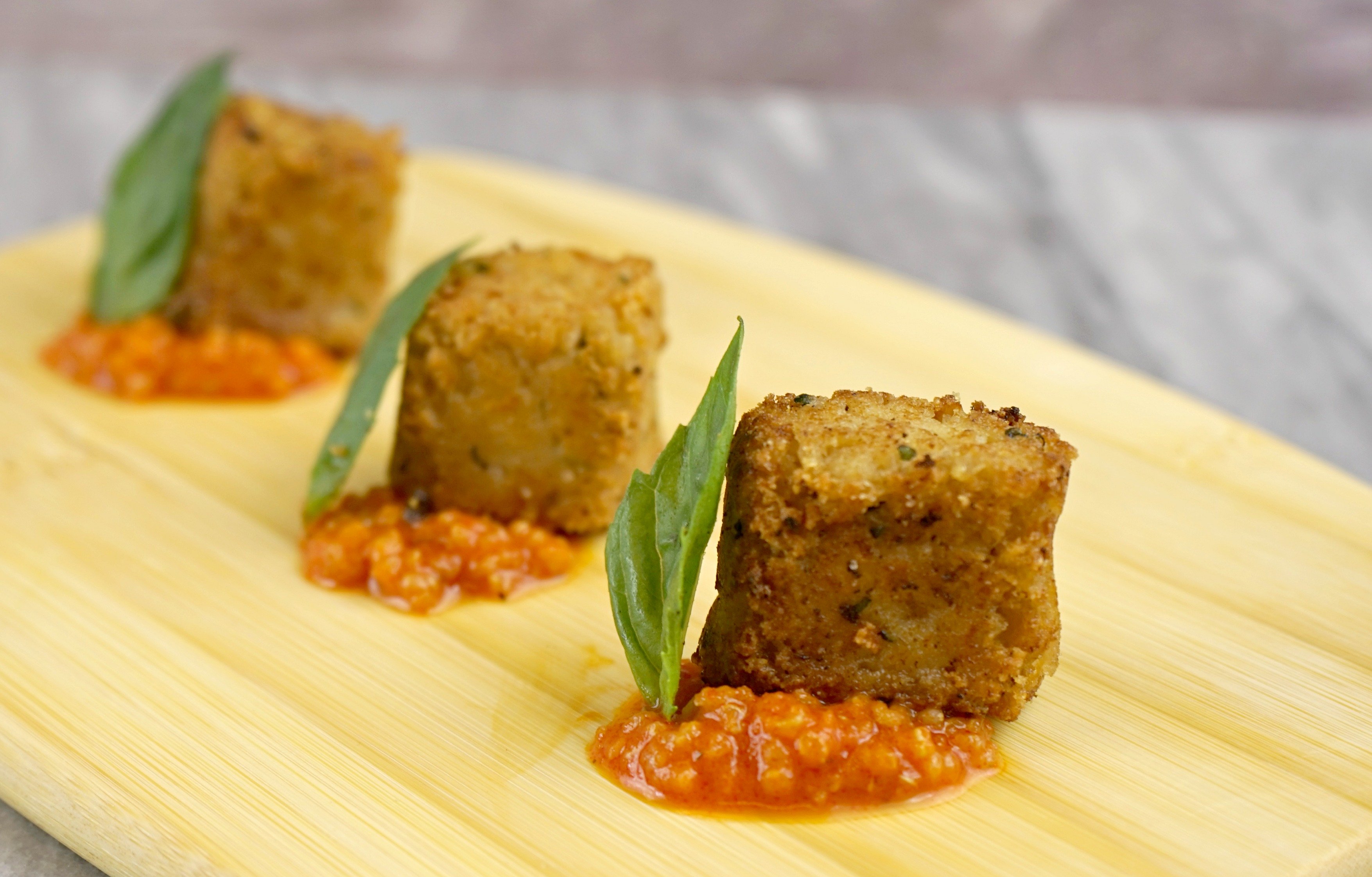 Crispy Vegan Bites with Piquillo Pepper and Quinoa Salsa