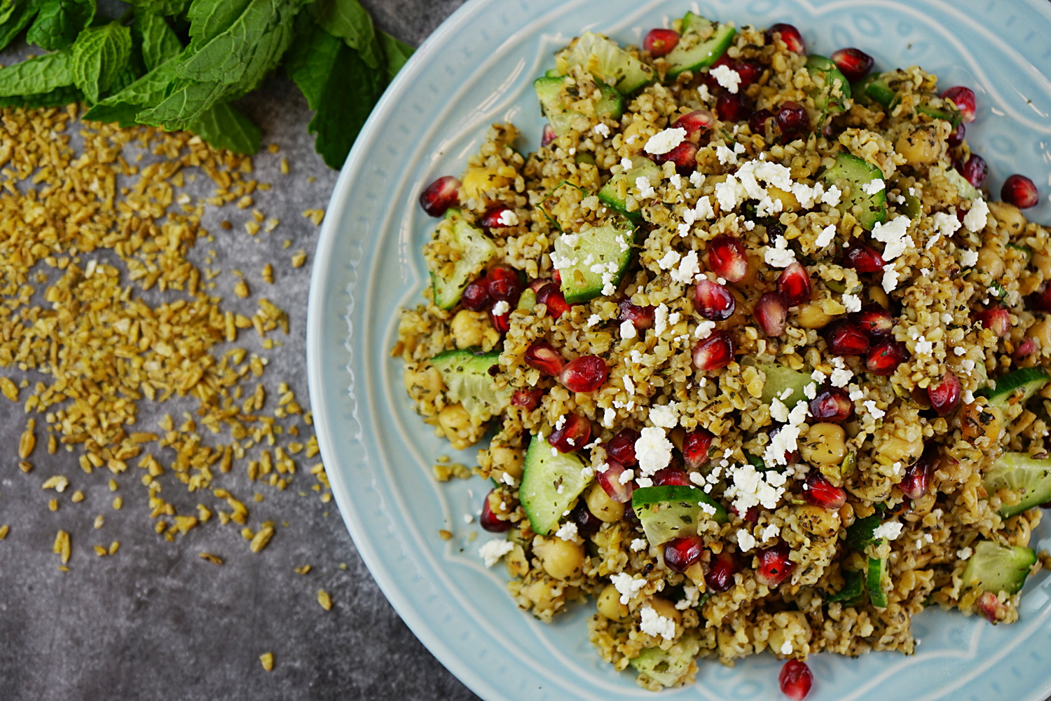 Mint Lime Freekeh Salad