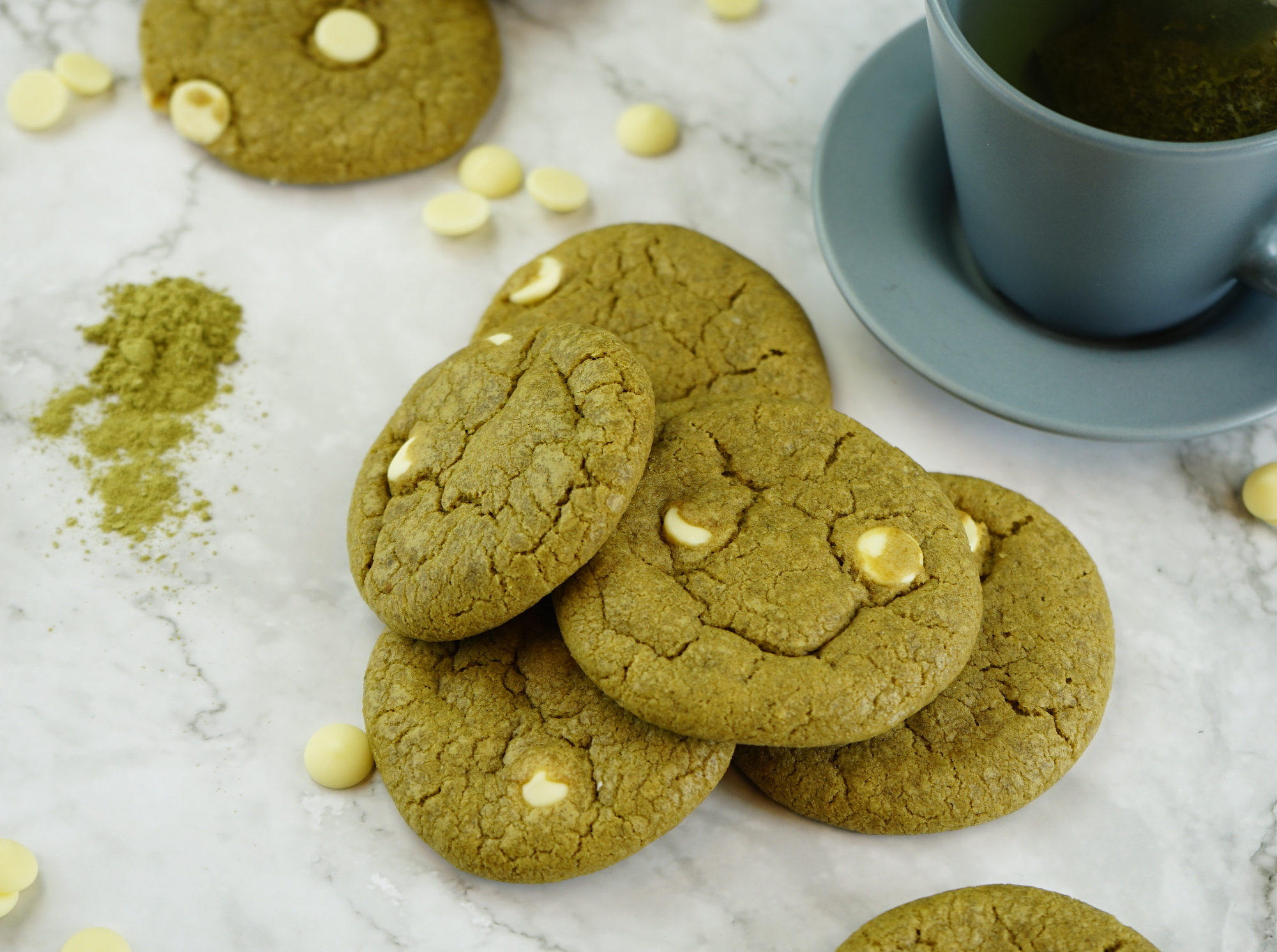 White Chocolate Matcha Cookies