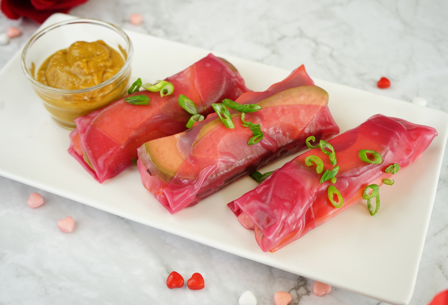 Vegan Pink Spring Rolls