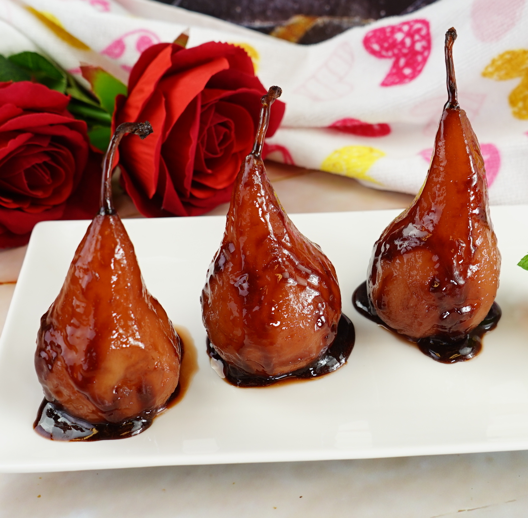 Poached Pears in Spiced Red Wine