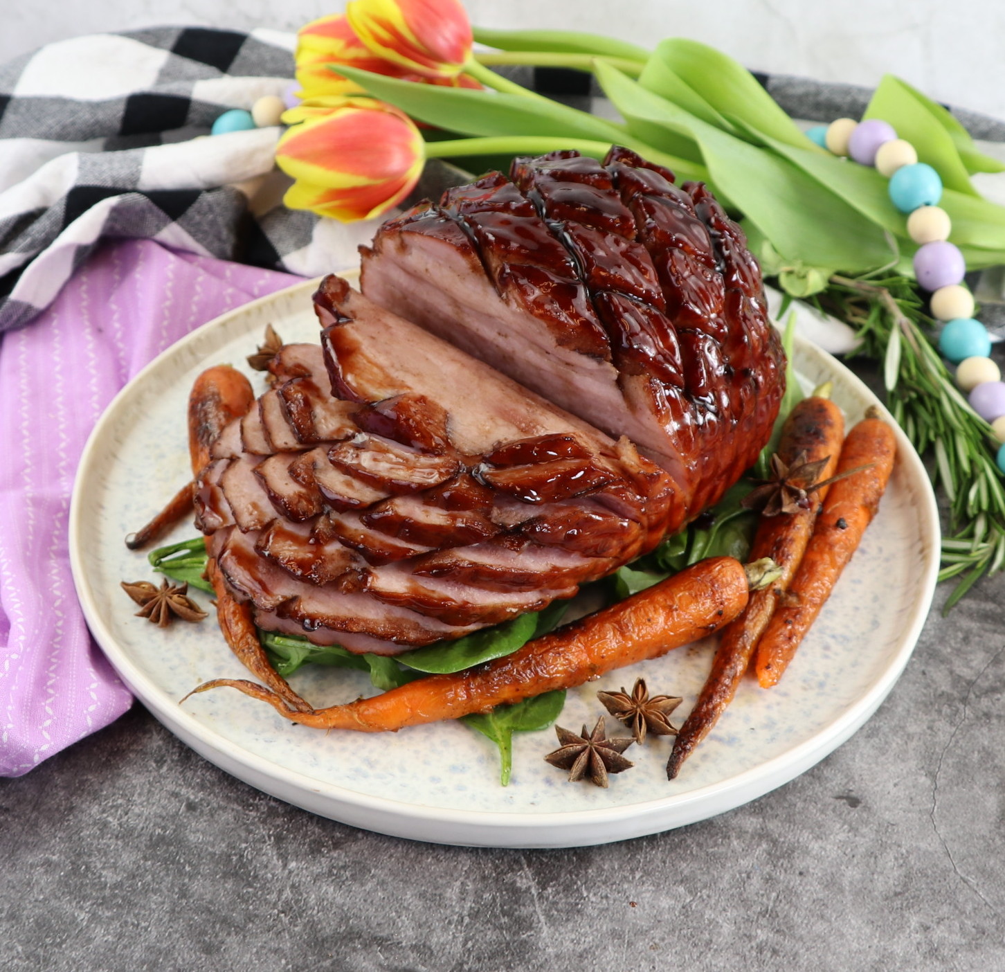 Amarena Cherries Anise Glazed Ham