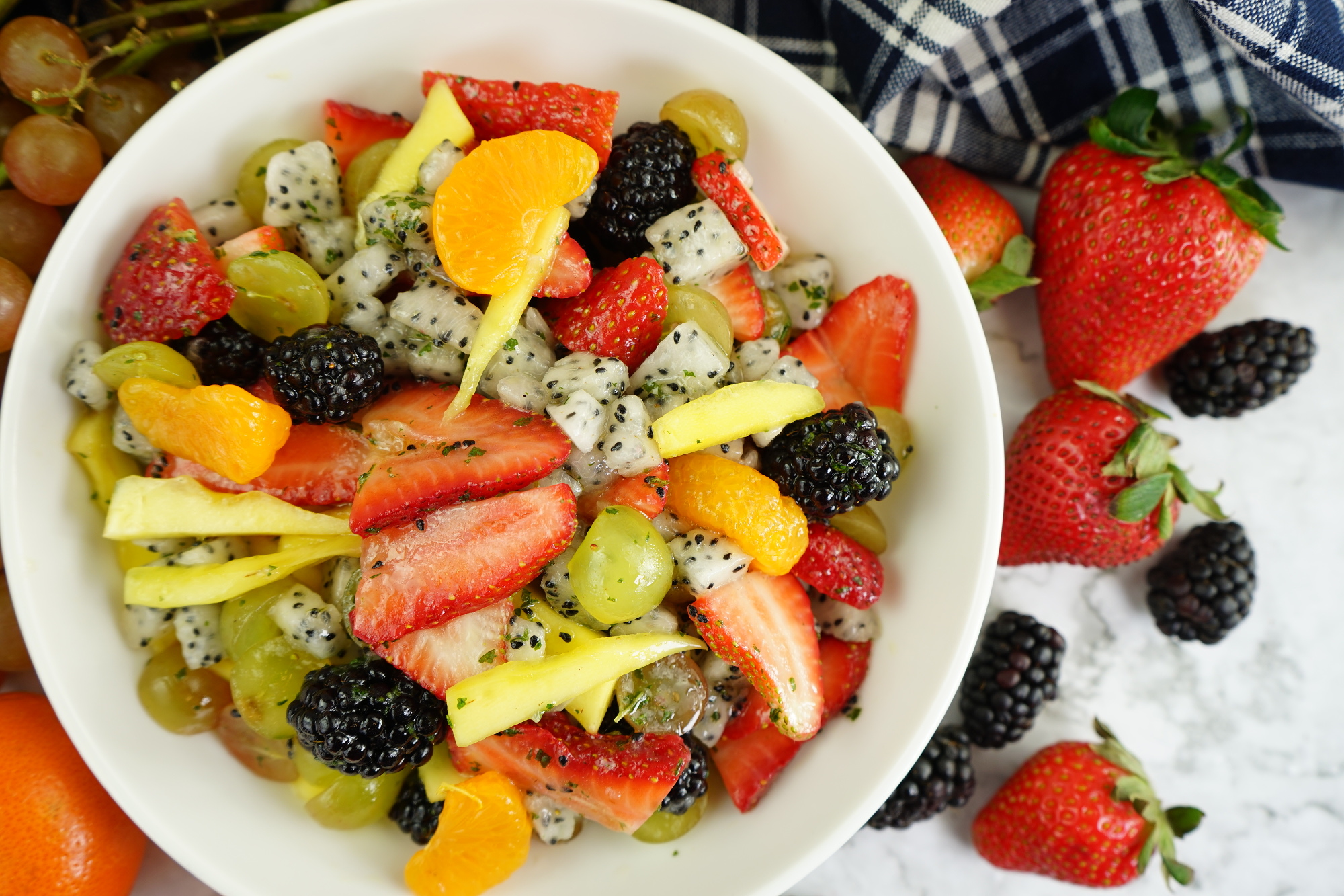 Agave Mint Lime Summer Fruit Salad