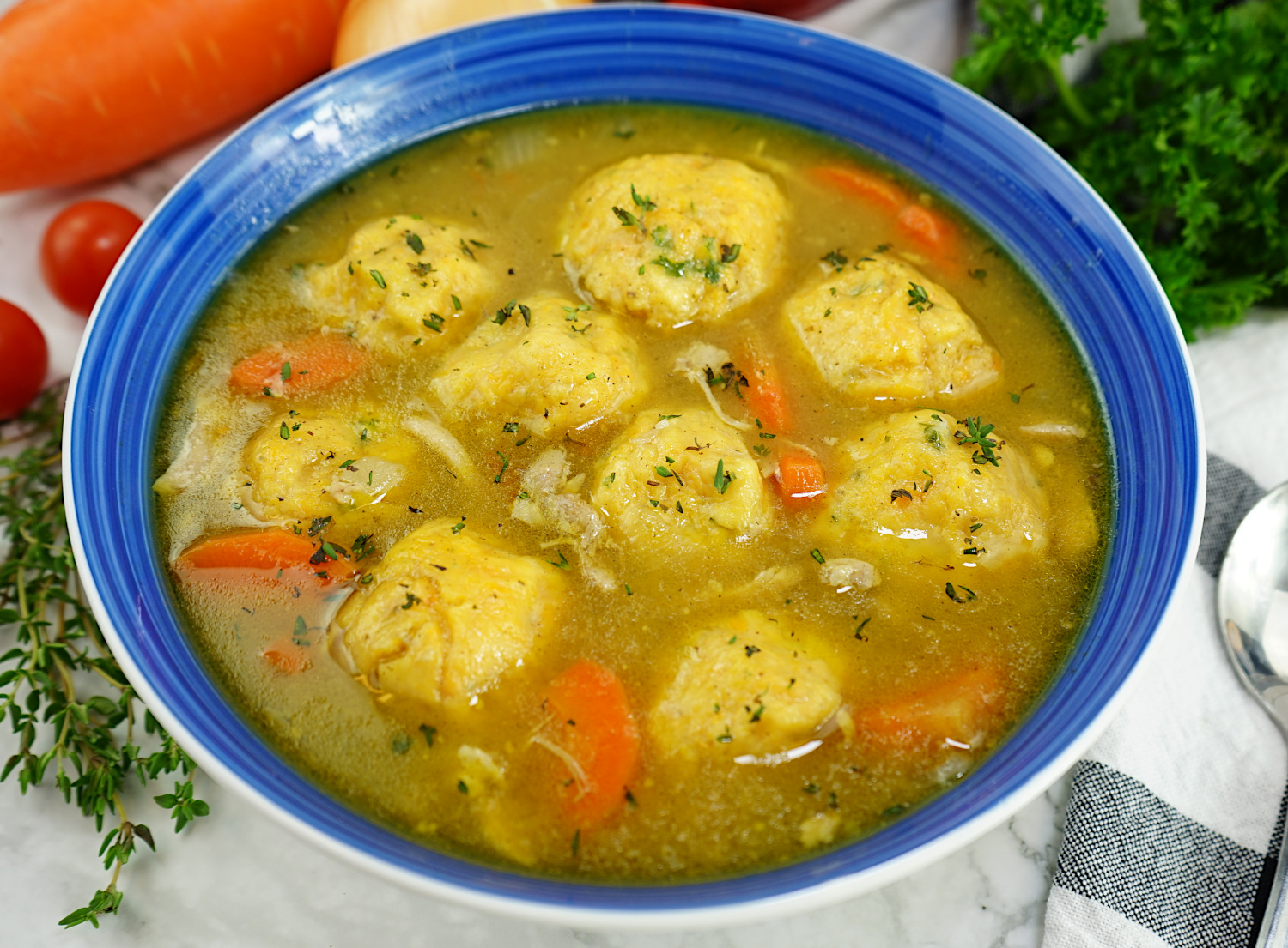 Sweet Potato Dumpling Turkey Soup