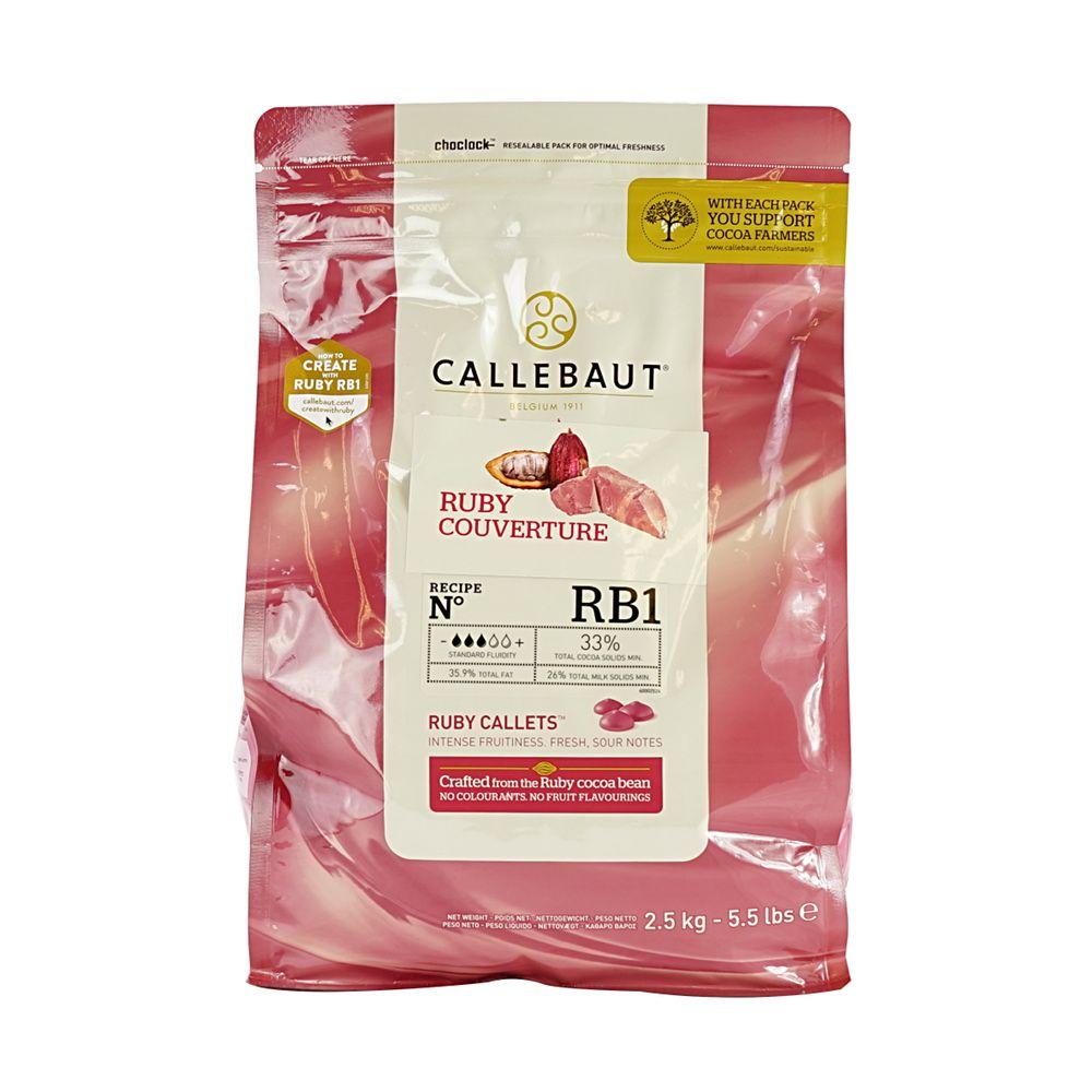 Ruby Chocolate Couverture Callets- 2.5 kg Callebaut