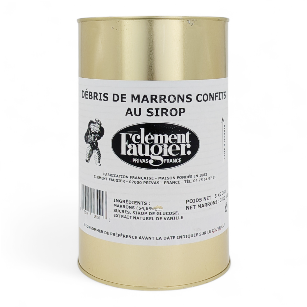 Chestnuts Candied Pieces in Syrup 5.36 kg Faugier