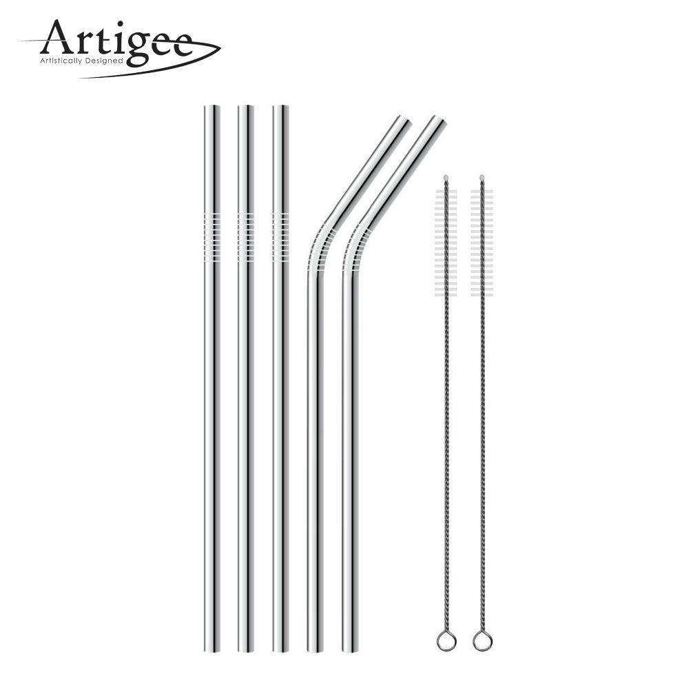 Ensemble assorti de paille en acier inoxydable 6 pc Artigee