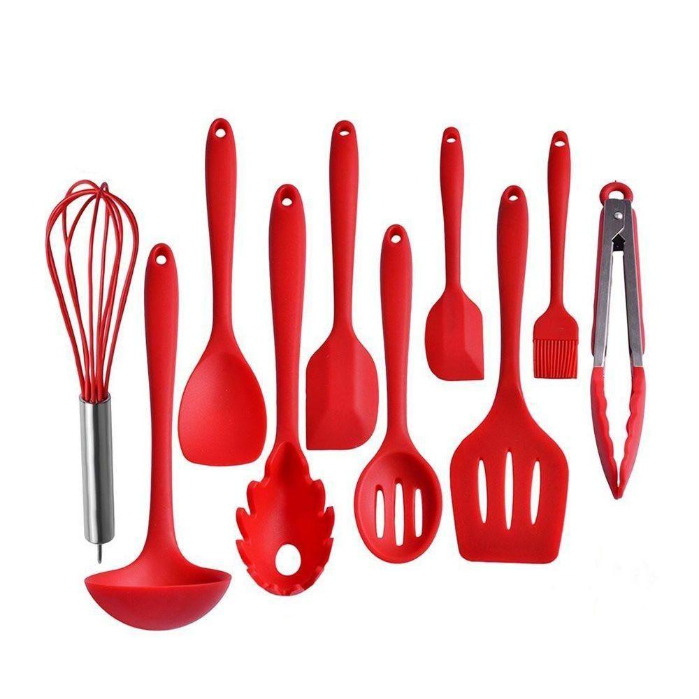 Ustensile en silicone 10 Piece Red Set Artigee