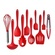 Utensil Silicone 10 Piece Red Set Artigee