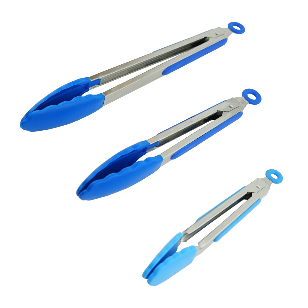 Tongs Silicone  7", 9", 12" Set Blue Artigee