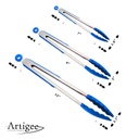 Tongs Silicone  7", 9", 12" Set Blue Artigee