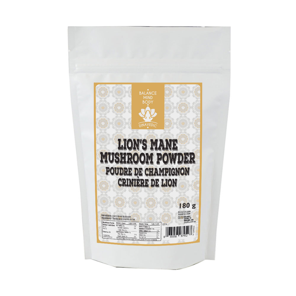Poudre de champignon crinière de lion 180 g Dinavedic