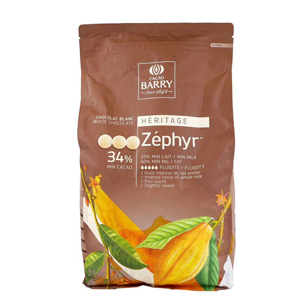 Zephyr 34% White Chocolate Couverture 5 kg Cacao Barry