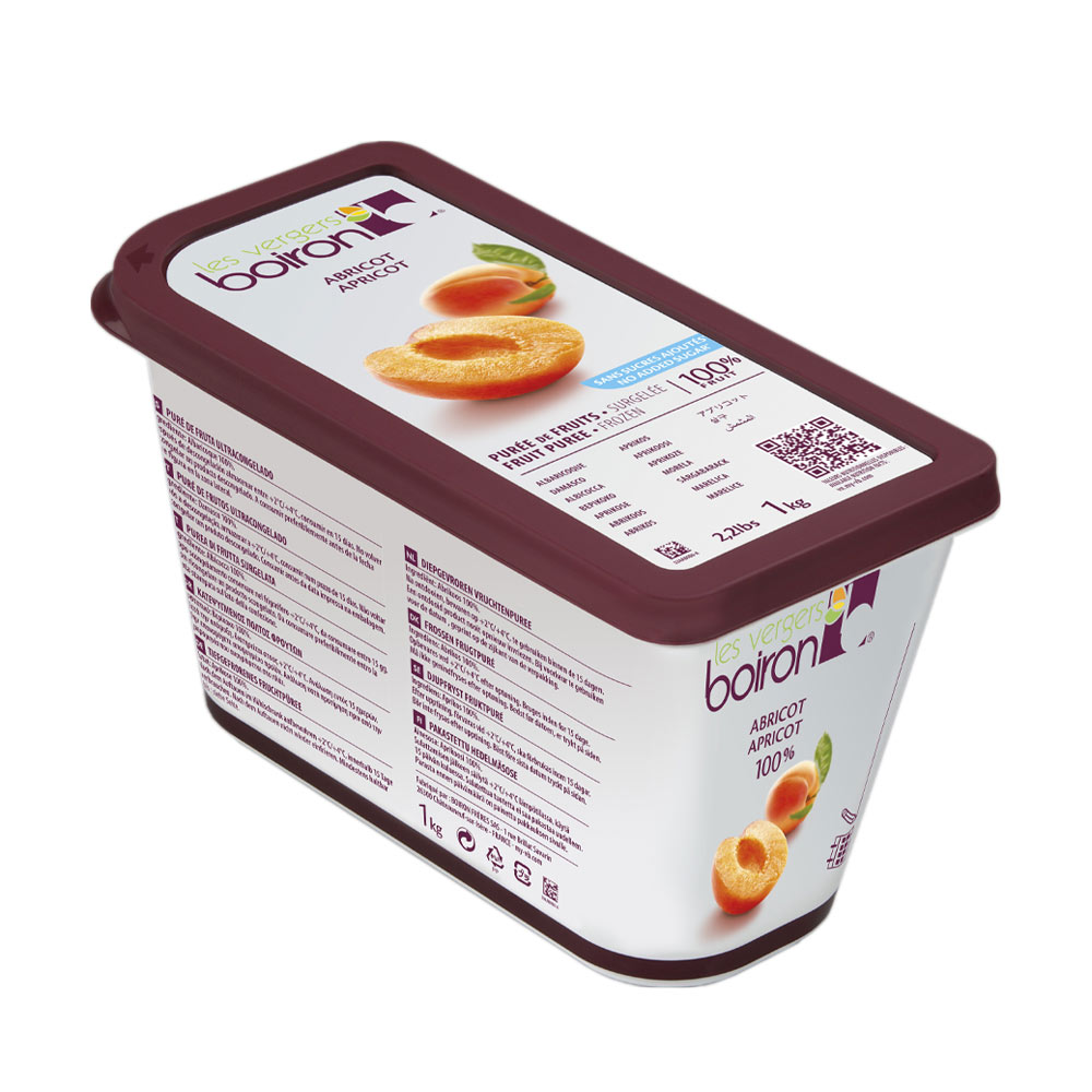 Apricot Puree 100% Pure Frozen 6 x 1 kg Boiron
