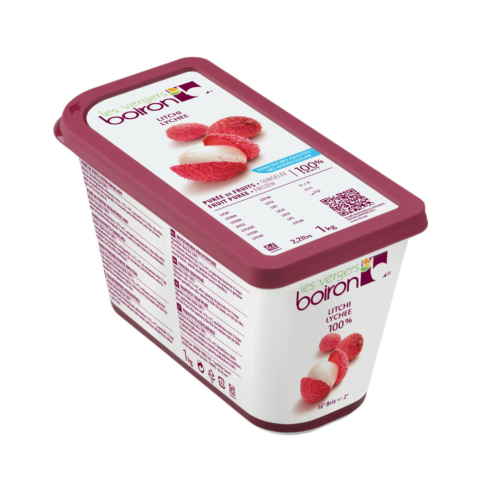 Lychee Puree 100% Pure Frozen 6 x 1 kg Boiron