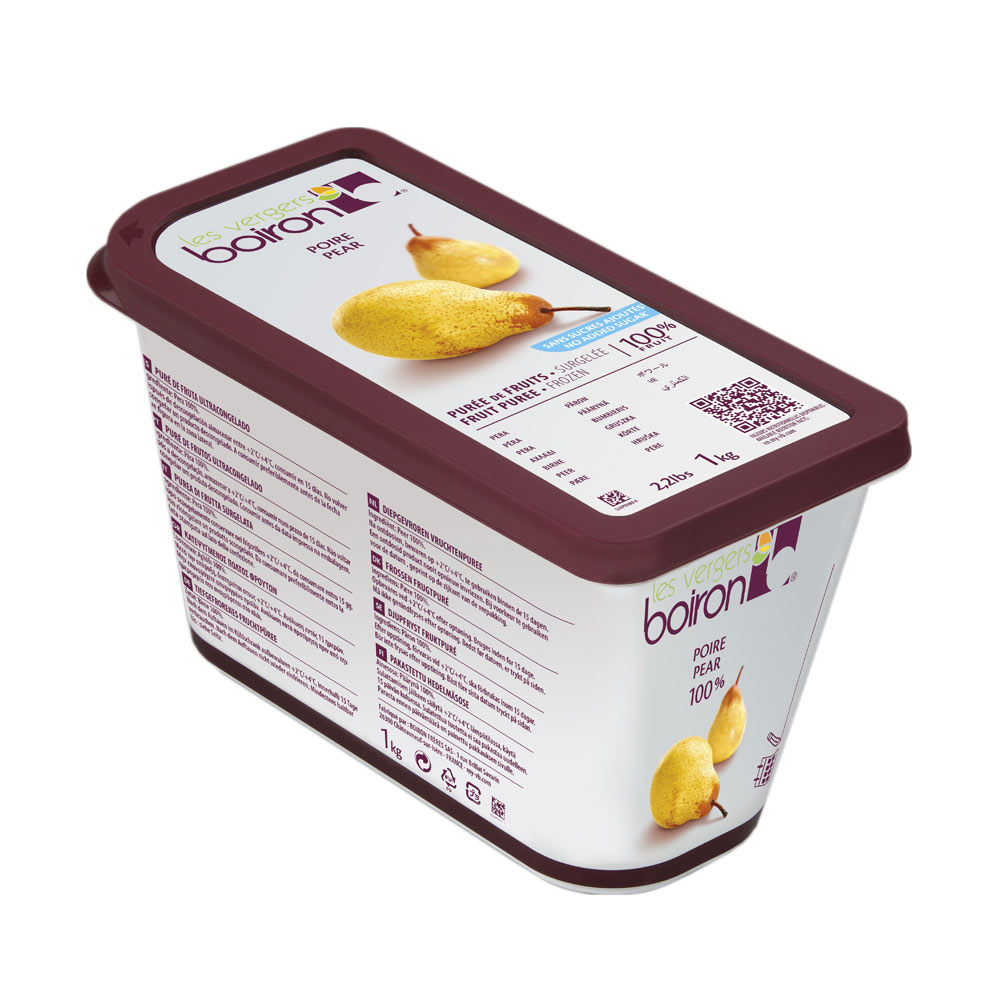 Pear Puree Frozen 100% Pure 6 x 1 kg Boiron