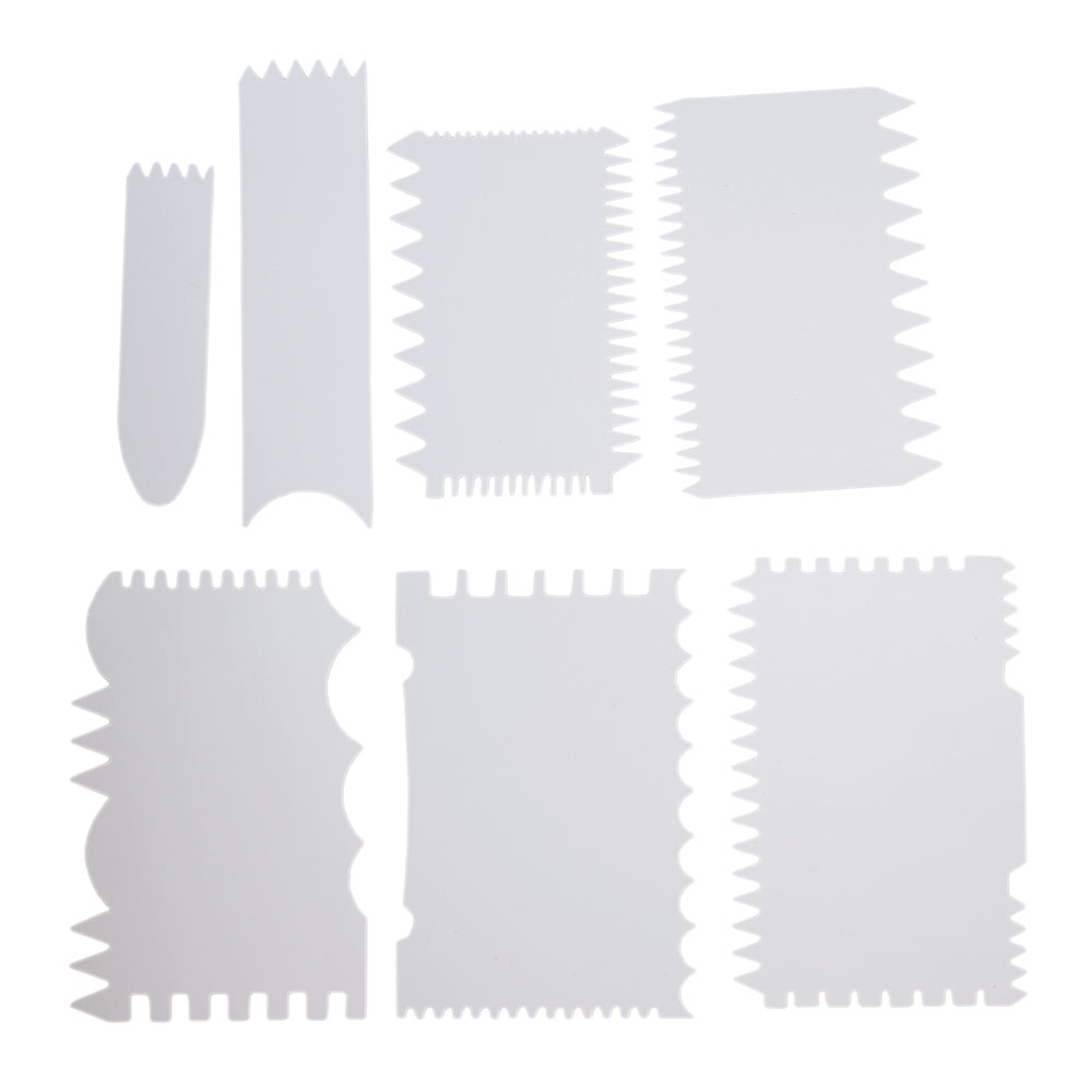 Cake Scraper Edge Assorted 7pc Set- 1 ct Artigee