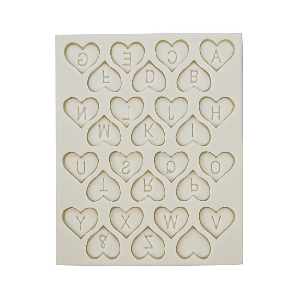 Silicone Mold Heart Alphabet 28 Cavity- 1 ct Artigee