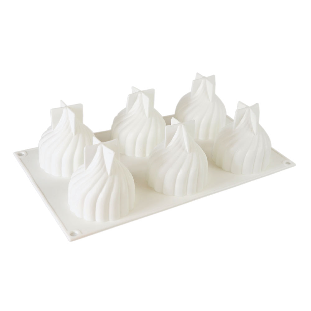 Moule en mousse de silicone Dumpling/Dôme en spirale 6 cavités 1 ct Artigee