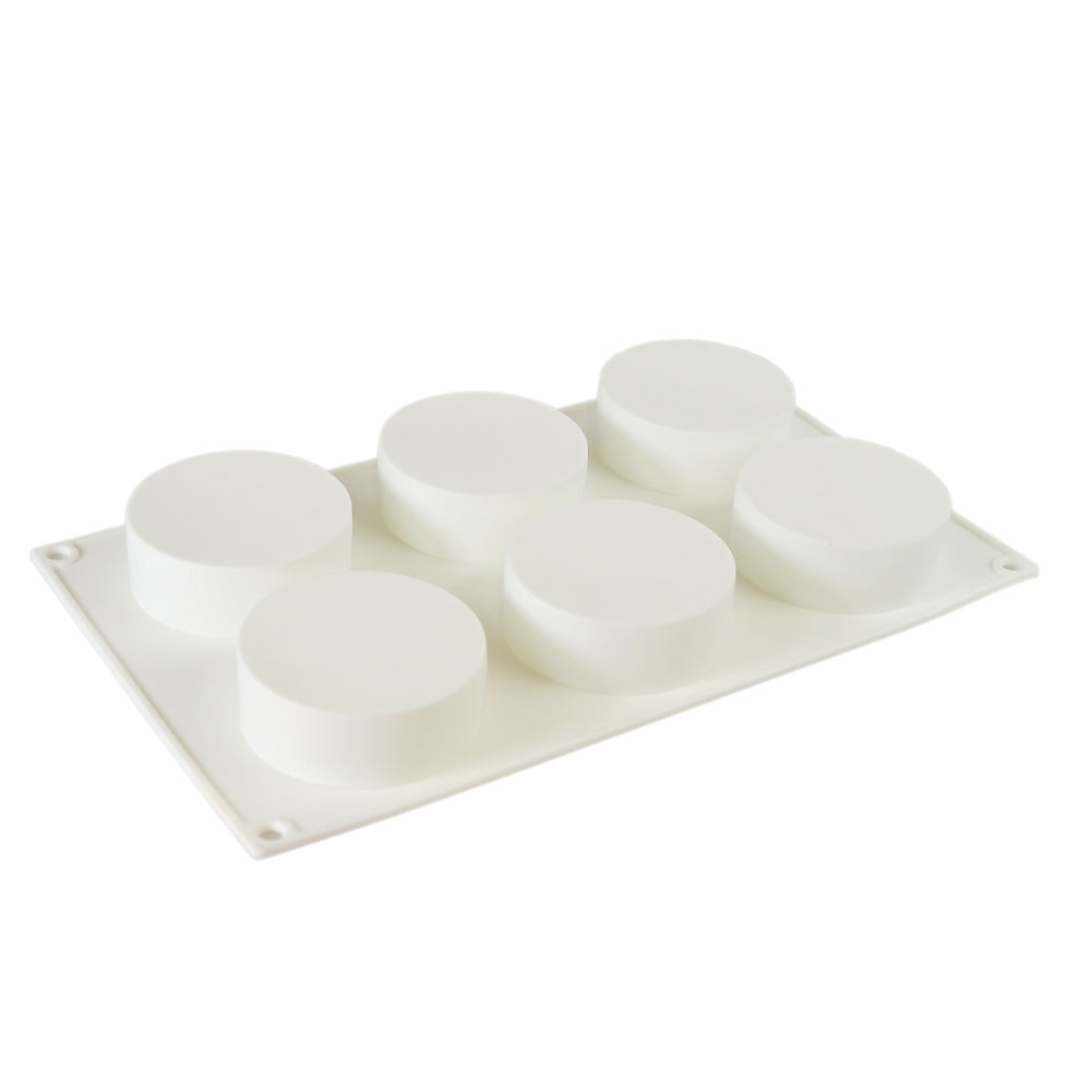 Moule à mousse en silicone cylindre plat 6 cavités 1 ct Artigee