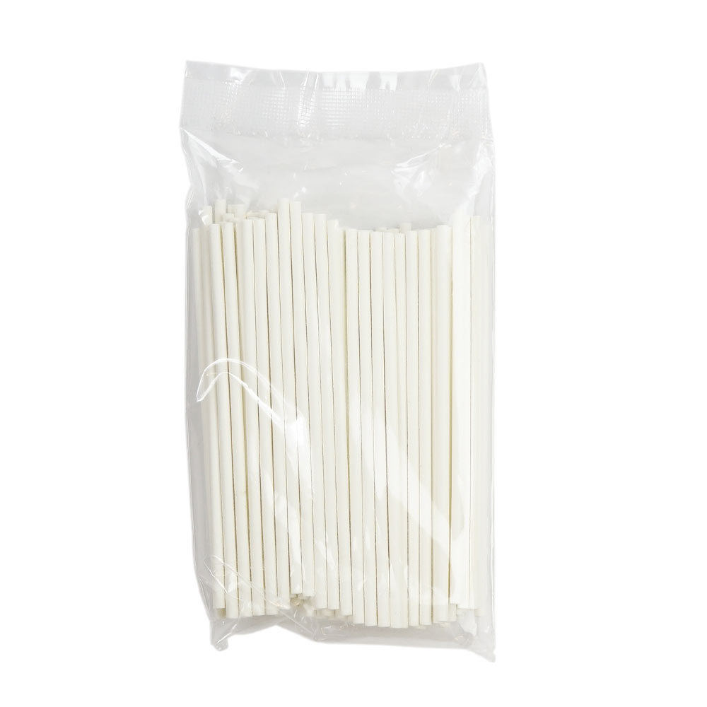 Paper Lollipop Sticks White 3x100mm 100pcs Artigee