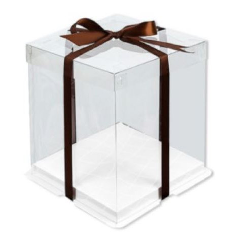 Boîte à gâteaux transparente 17x17x28cm 17x17x28cm 50 pc Artigee