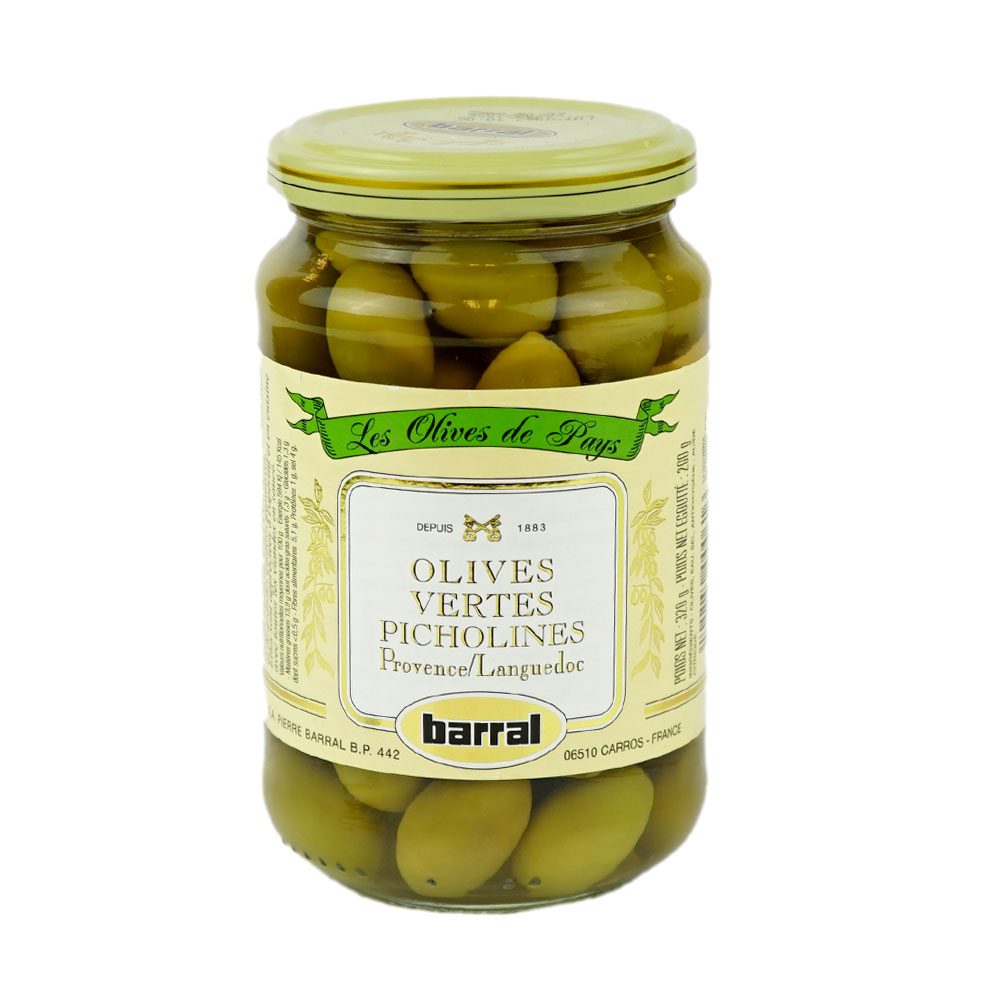 Olives Vertes Picholine 200 g Barral