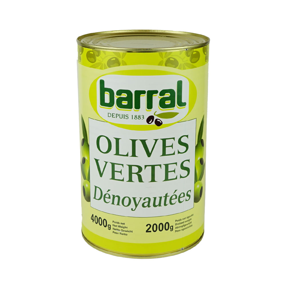 Olives Vertes Manzanilla Dénoyautée 4.25 L Barral