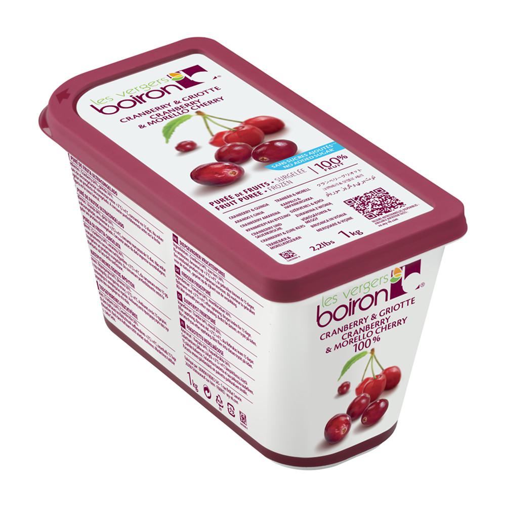 Cranberry & Morello Cherry Puree 100% Pure Frozen - 6 x 1 kg Boiron