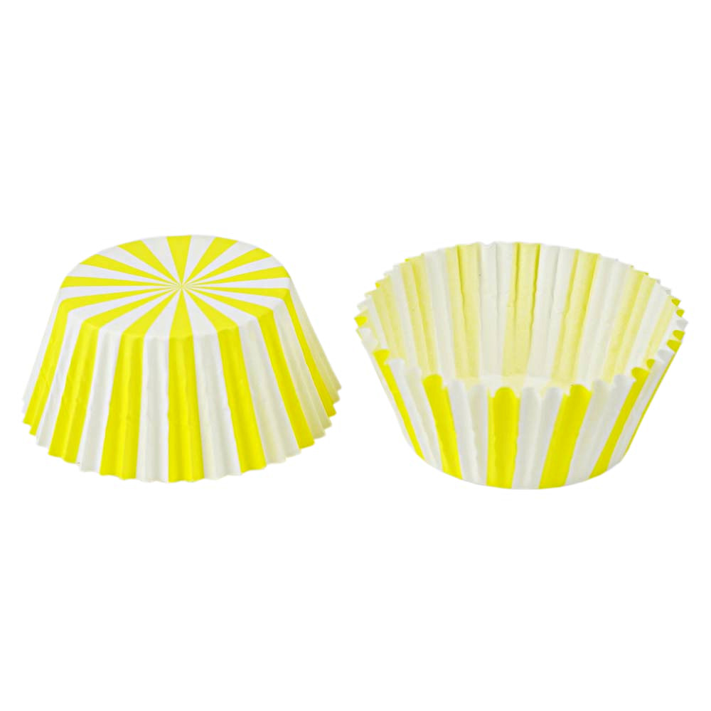 Doublures en papier pour cupcakes Yellow Stripes 5cm 100 pc Artigee