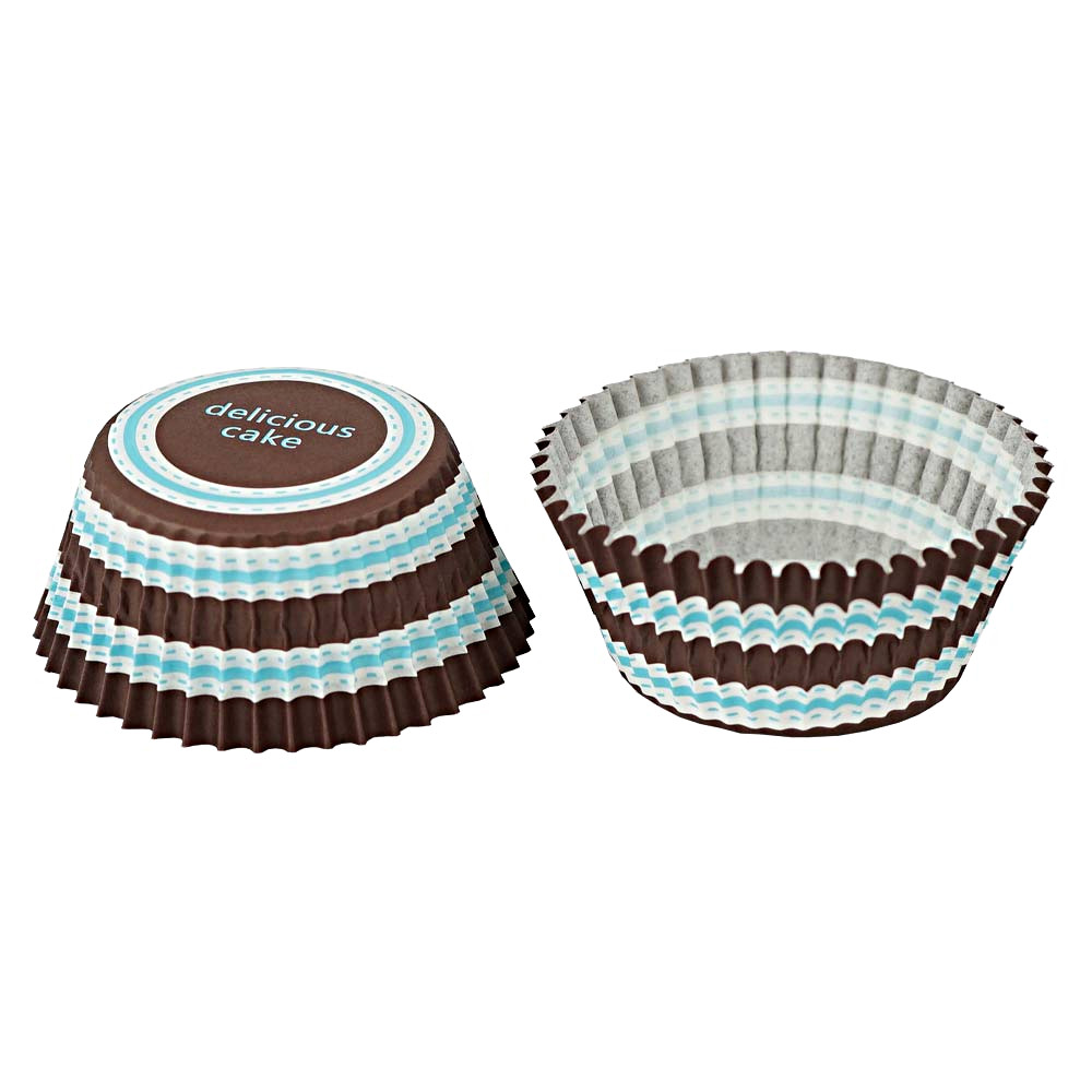 Cupcake Paper Liners Circle Stripe Brown 5cm 100 pc Artigee