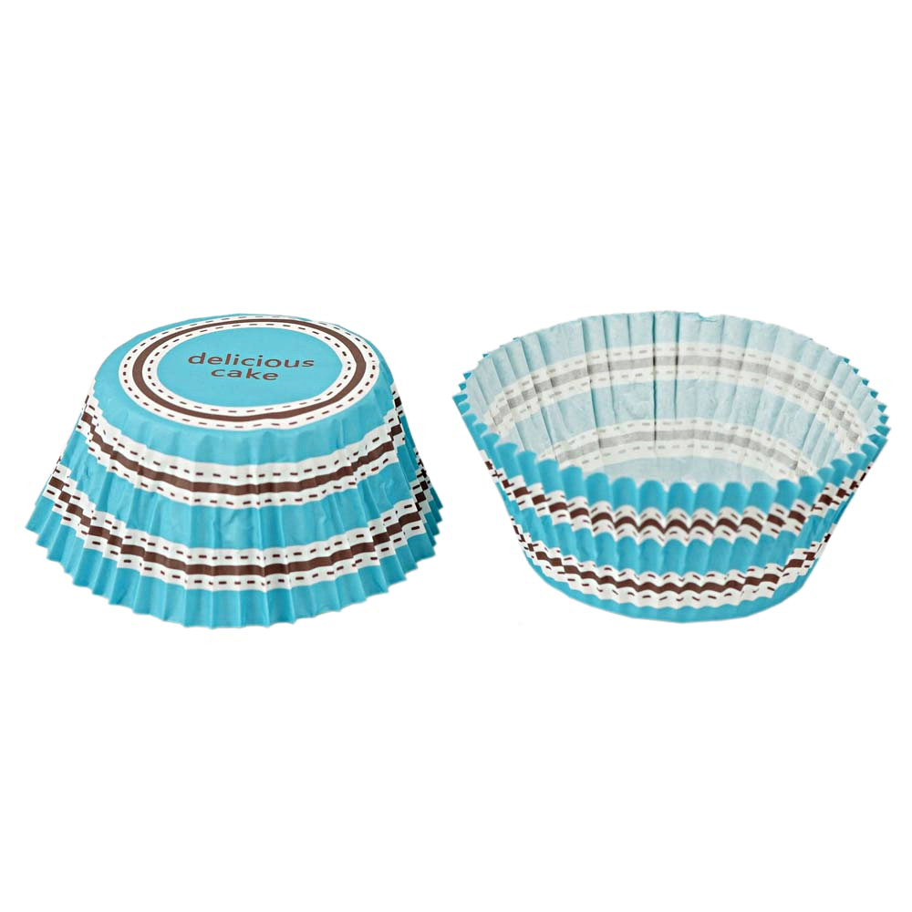 Cupcake Paper Liners Circle Stripe Blue 5cm 100 pc Artigee