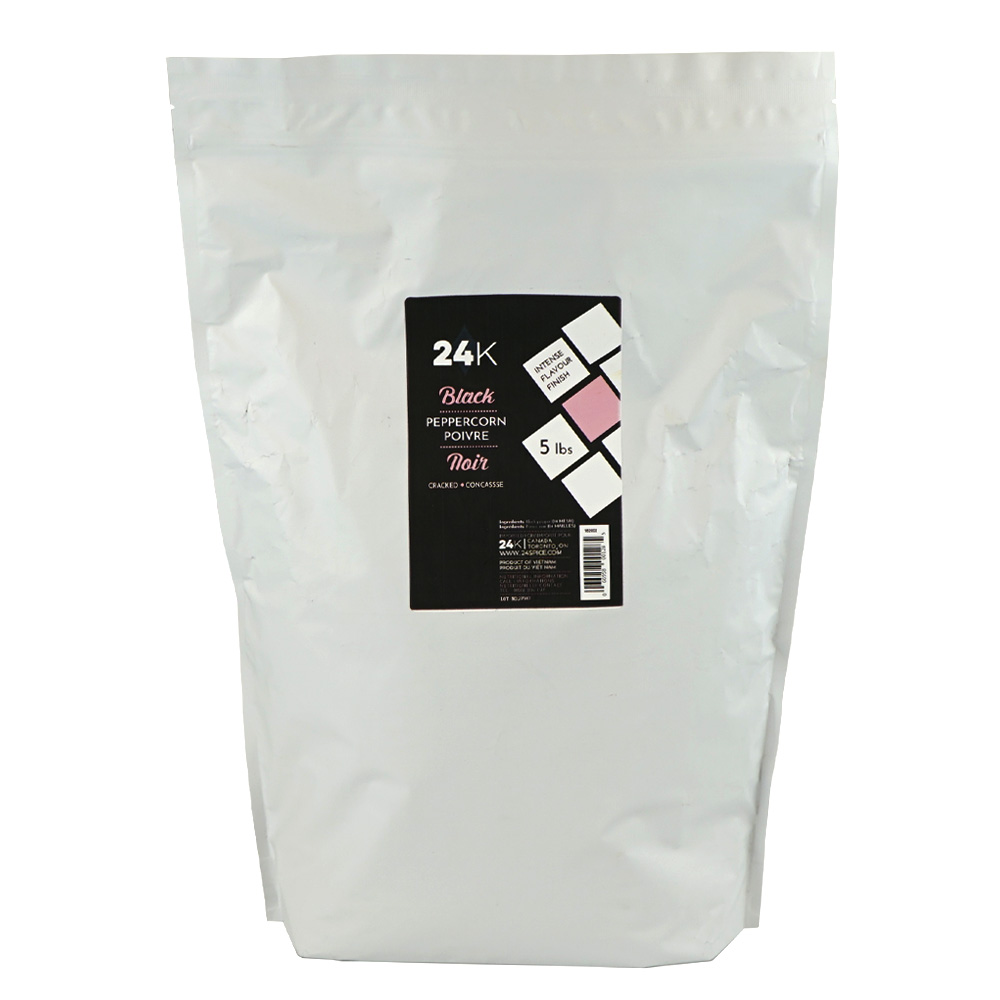 Black Peppercorn Cracked 14 Mesh DEAL- 5 lbs 24K
