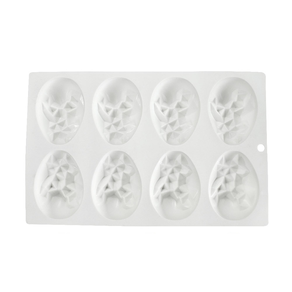 Moule Mousse Silicone Oeufs Géode 8 Cavités 1 ct Artigee