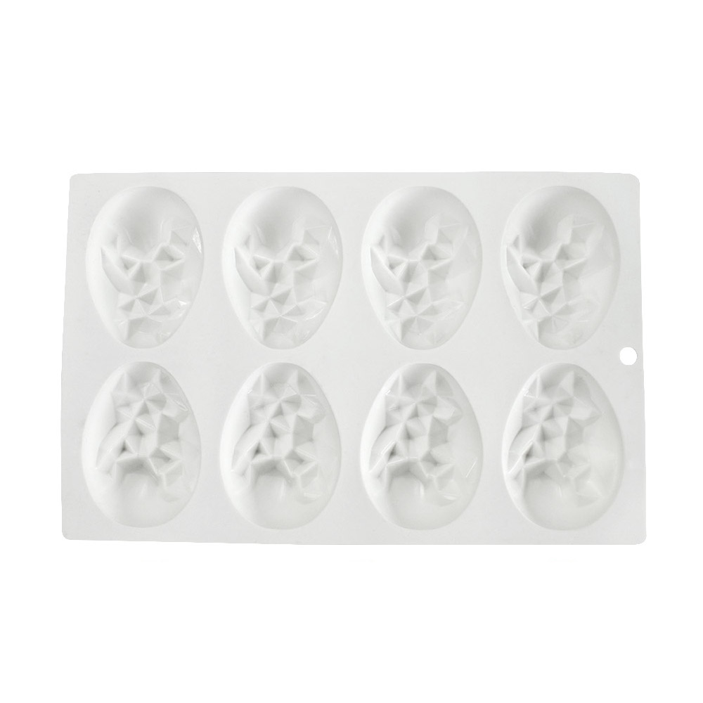 Silicone Mousse Mold Eggs Geode 8 Cavity 1 ct Artigee