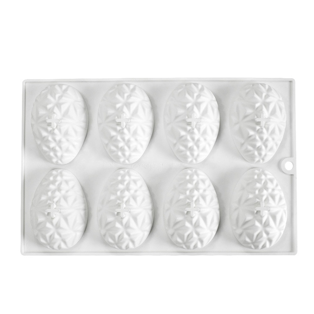 Silicone Mousse Mold Eggs Geometric 8 Cavity 1 ct Artigee