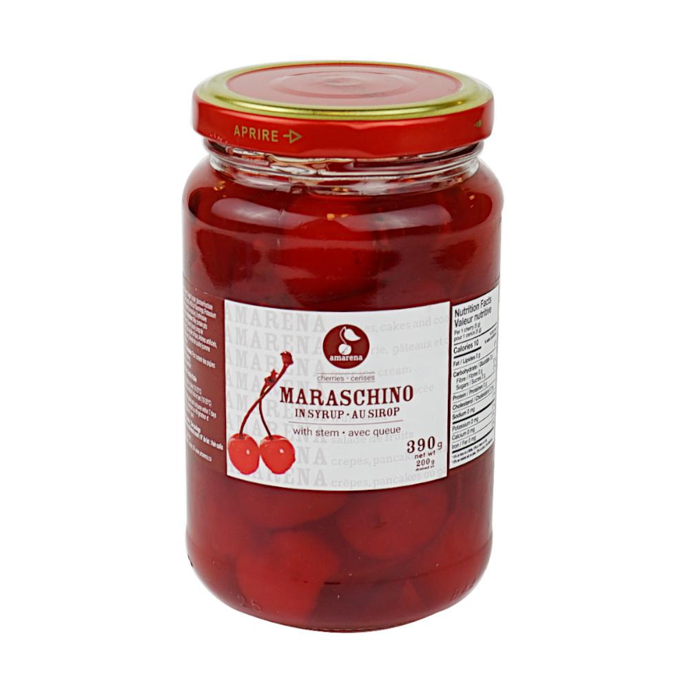 Maraschino Cherries with Stem Italian Style 390 g D'Amarena