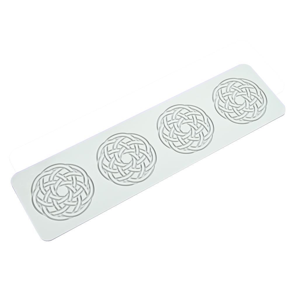 Silicone Mold Lace Mat Round Celtic Knot 4 cavity 1 pc Artigee