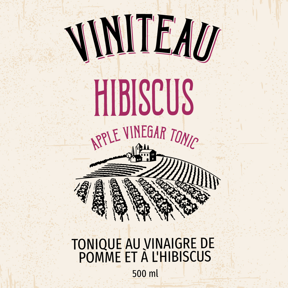Tonique de vinaigre de pomme à l'hibiscus 500 ml Viniteau