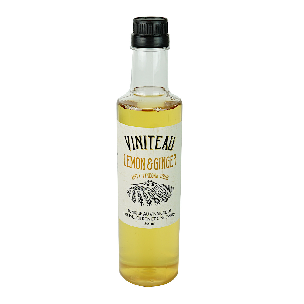Tonique au vinaigre de pomme, au citron et au gingembre 500 ml Viniteau