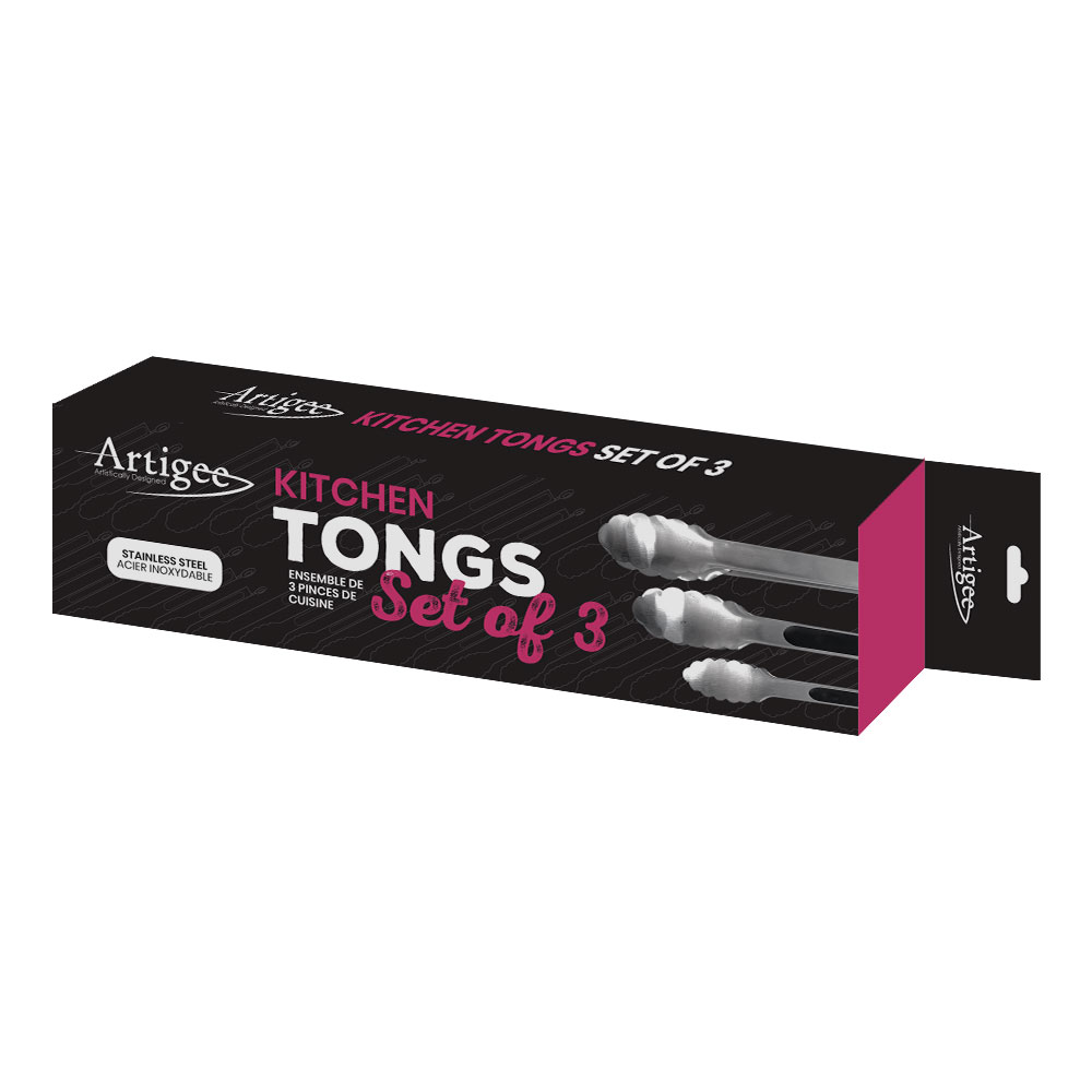 Tongs Set of 3 Stainless Steel 1 pc Artigee