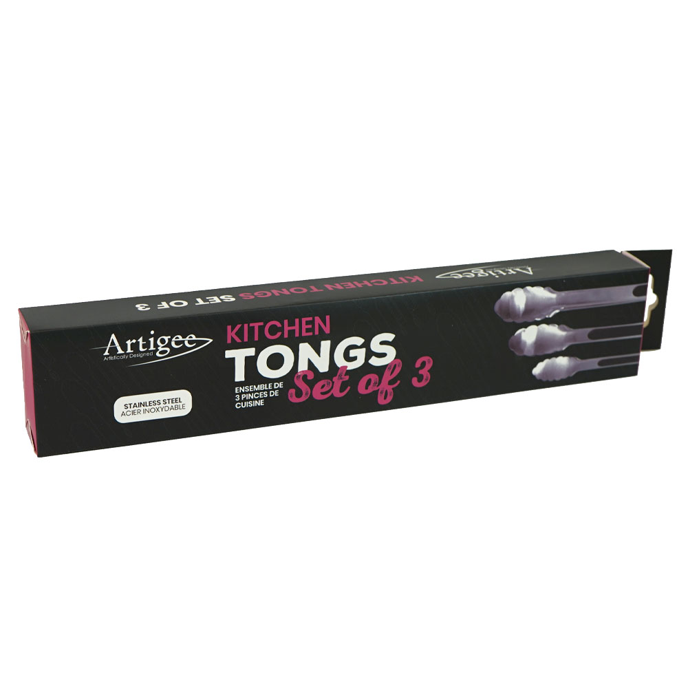 Tongs Set of 3 Stainless Steel 1 pc Artigee