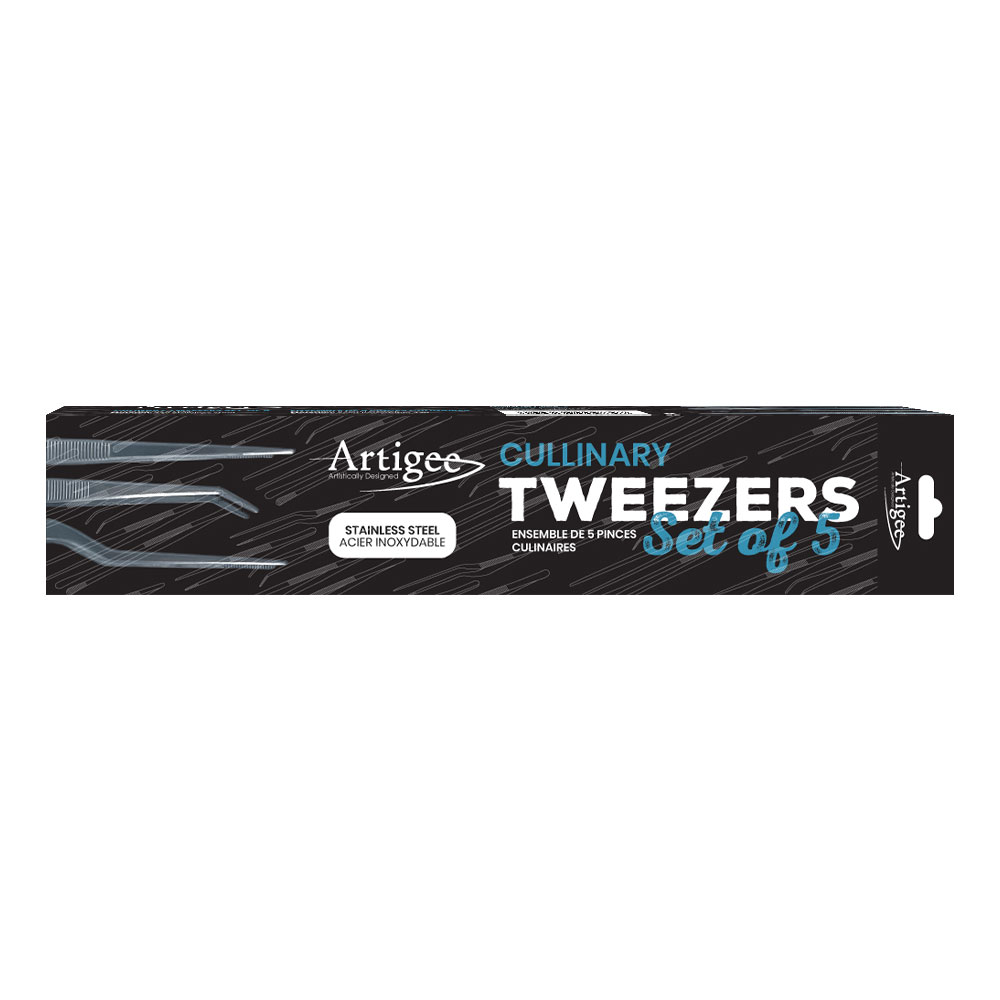 Pincettes culinaires lot de 5 en acier inoxydable 1 pc Artigee