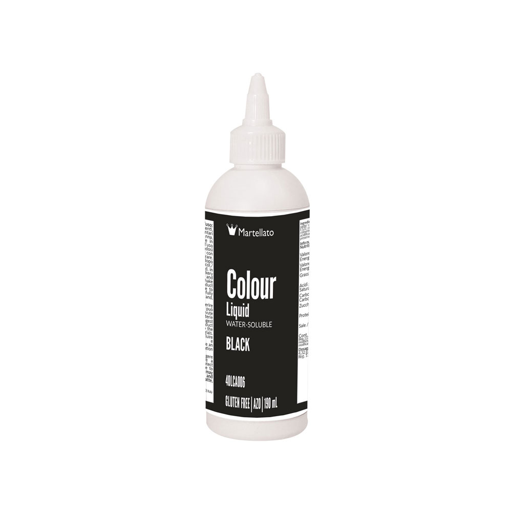 Colour Liquid Black Water-Soluble 190 ml Martellato