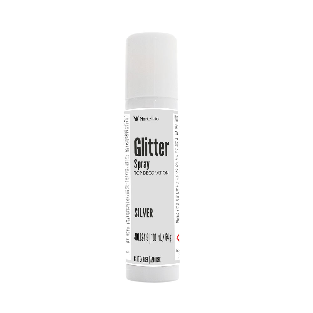 Spray Glitter Silver Top Decoration 100 ml Martellato