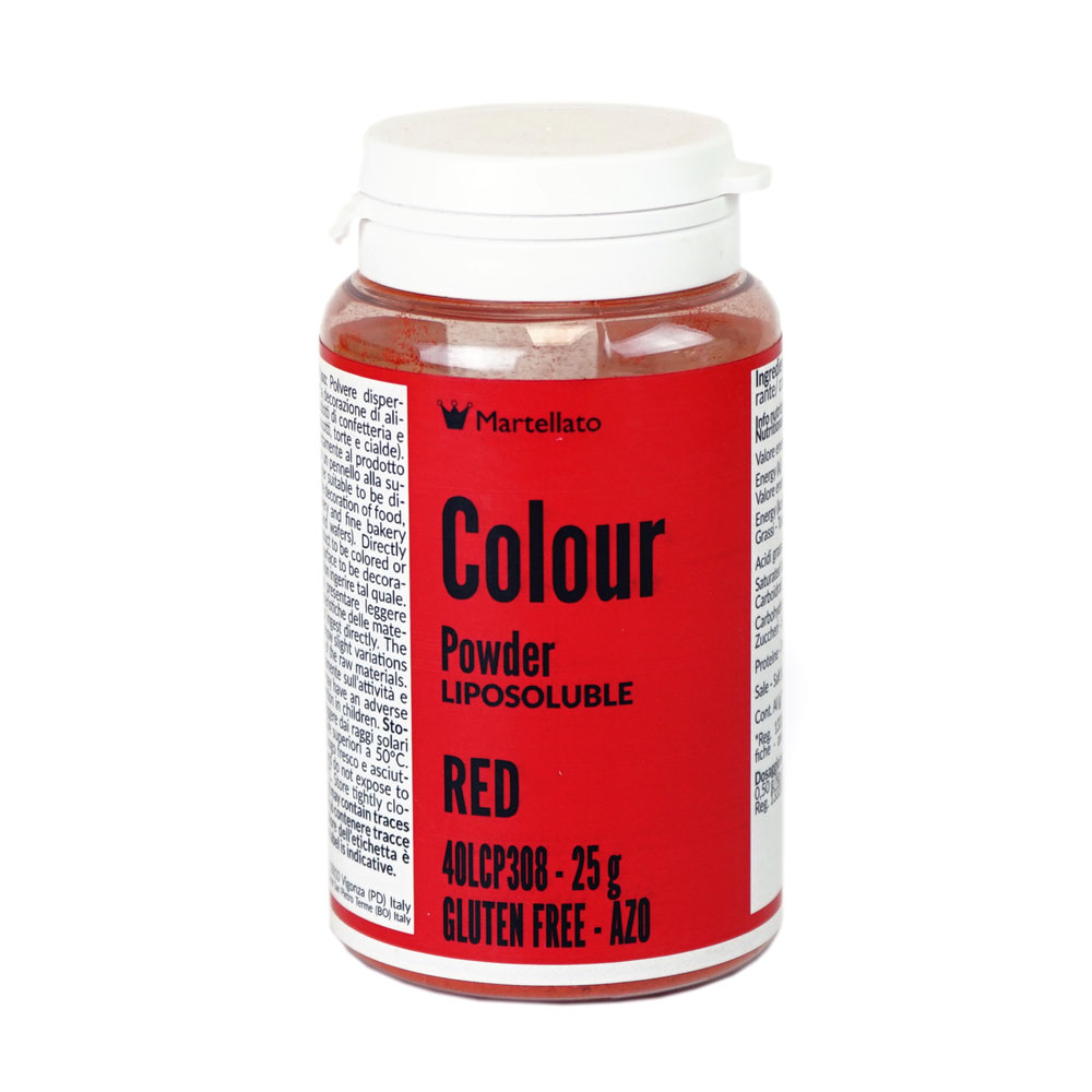 Colour Powder Red Liposoluble 25 g Martellato